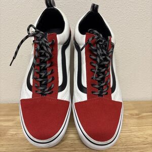 Vans Old Skool Red Black White OTW Webbing Skate Shoes Men’s Size 9.5